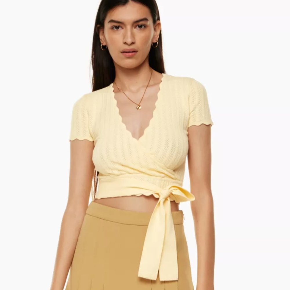 NWT ARITIZA WILFRED All Tied Up Top Pointelle Black SM